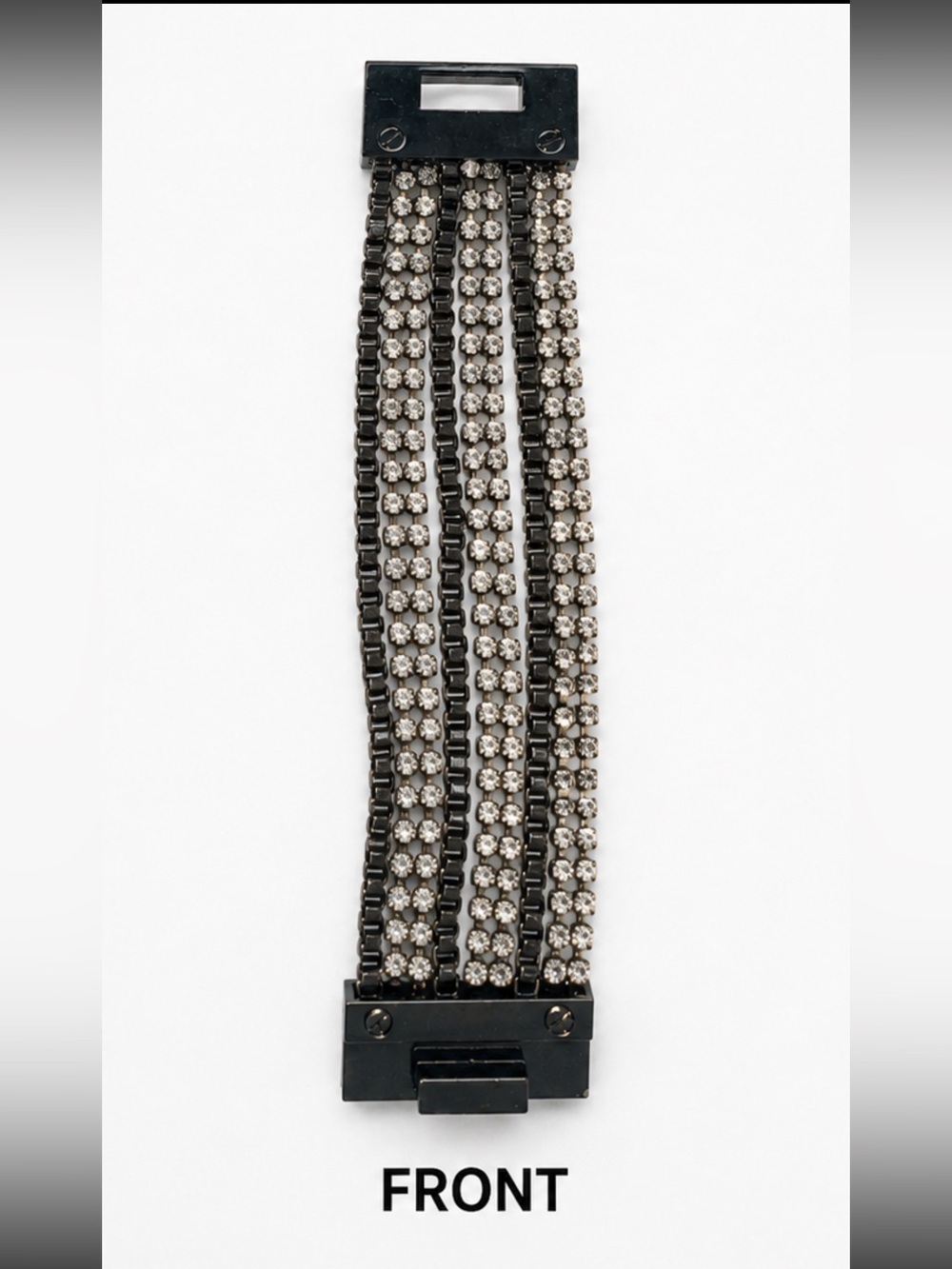 Simply Vera Vera Wang Black and Silver Multi-Row Crystal Bracelet